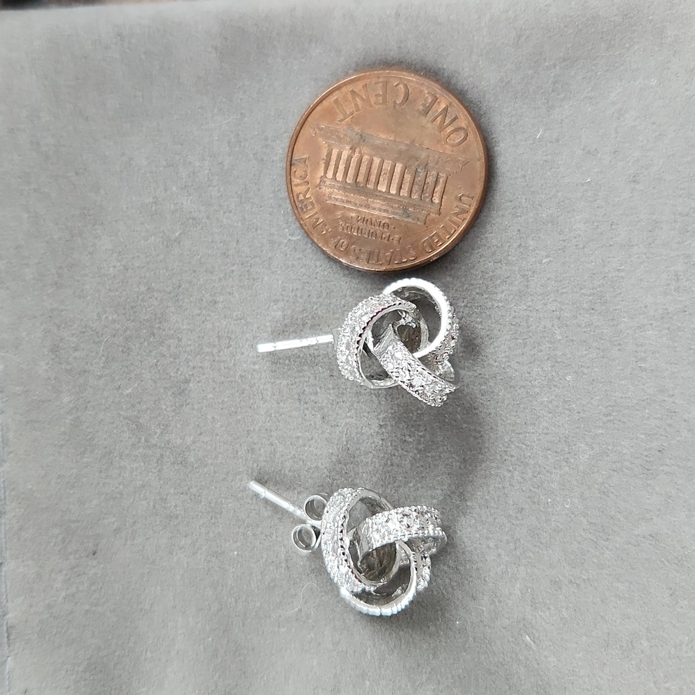 Sterling Silver Geometric Shapped Stud Earrings - image 4